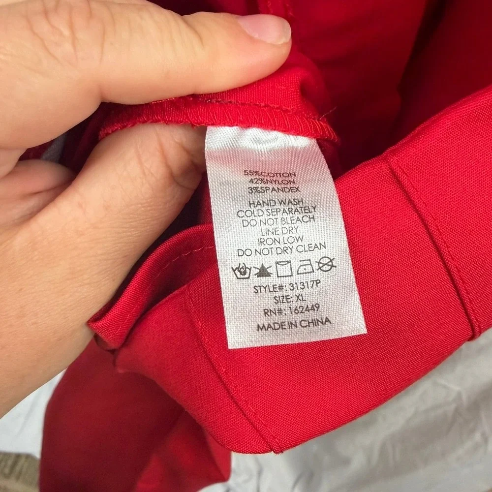 Milk & Honey Women's Red XL High Waist Cigarette Ankle Pants with Seam Detail